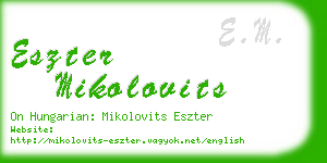 eszter mikolovits business card